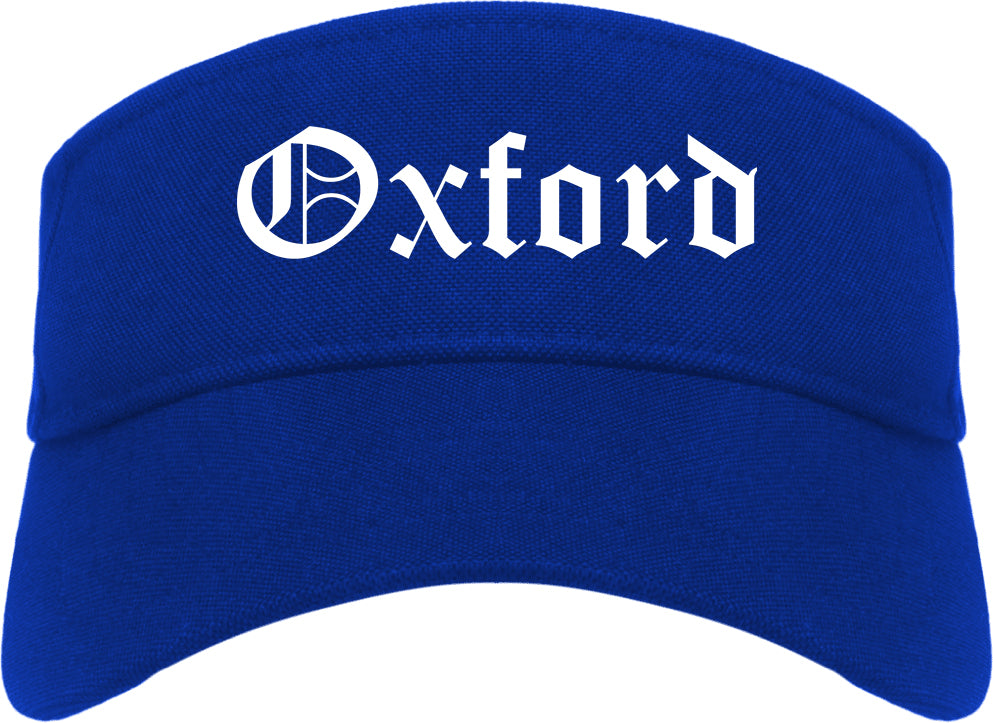 Oxford Ohio OH Old English Mens Visor Cap Hat Royal Blue