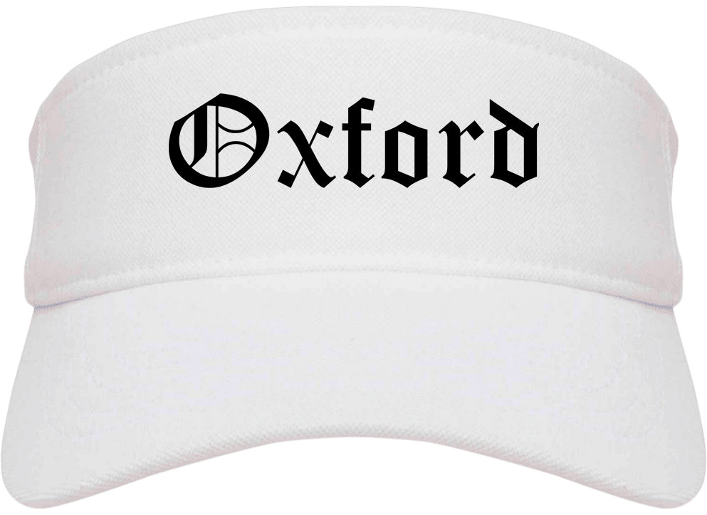 Oxford Ohio OH Old English Mens Visor Cap Hat White