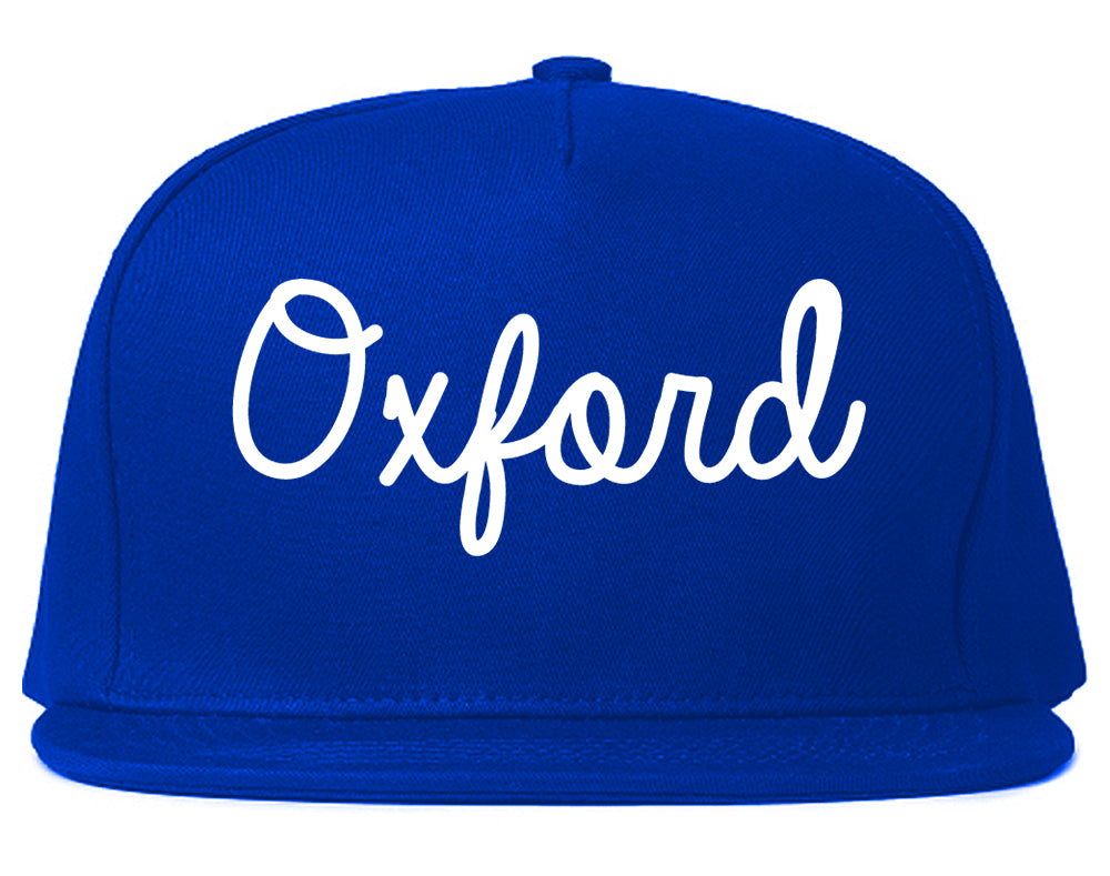 Oxford Pennsylvania PA Script Mens Snapback Hat Royal Blue