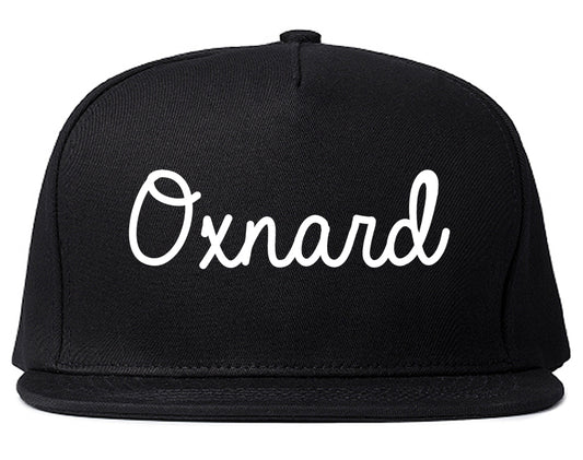 Oxnard California CA Script Mens Snapback Hat Black