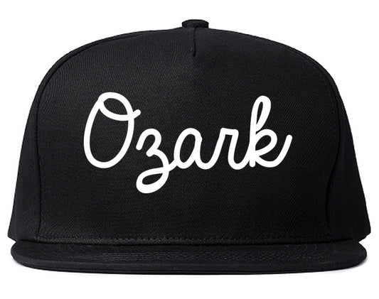 Ozark Alabama AL Script Mens Snapback Hat Black