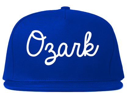Ozark Alabama AL Script Mens Snapback Hat Royal Blue