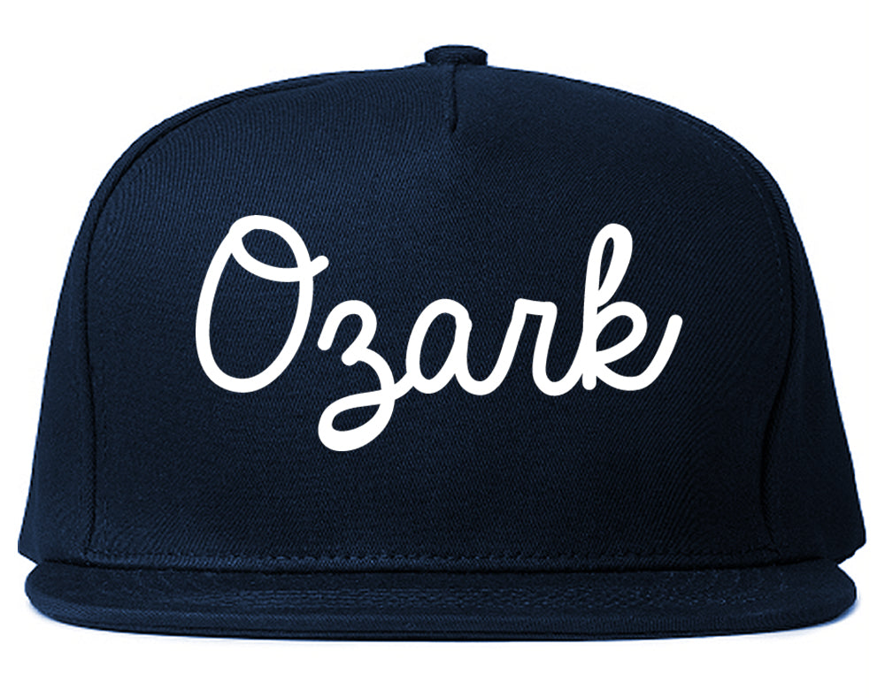 Ozark Missouri MO Script Mens Snapback Hat Navy Blue