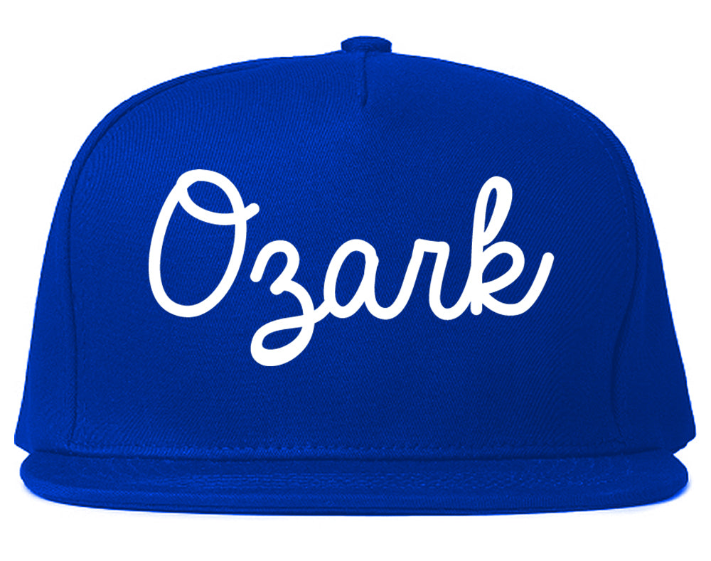 Ozark Missouri MO Script Mens Snapback Hat Royal Blue