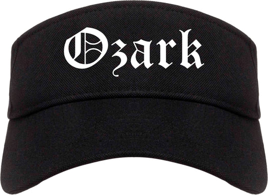 Ozark Missouri MO Old English Mens Visor Cap Hat Black