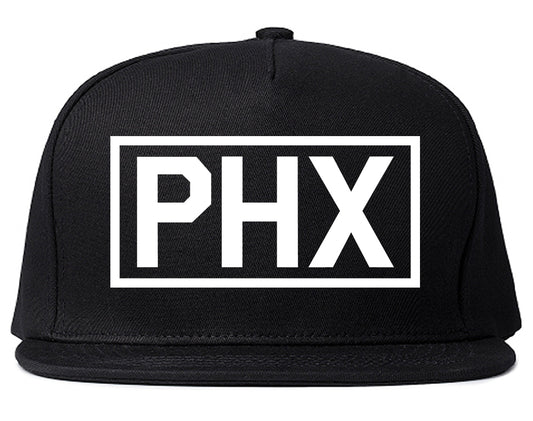 PHX Phoenix Box Logo Mens Snapback Hat Black