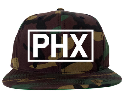 PHX Phoenix Box Logo Mens Snapback Hat Camo