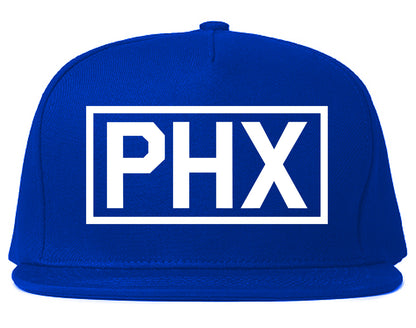 PHX Phoenix Box Logo Mens Snapback Hat Royal Blue