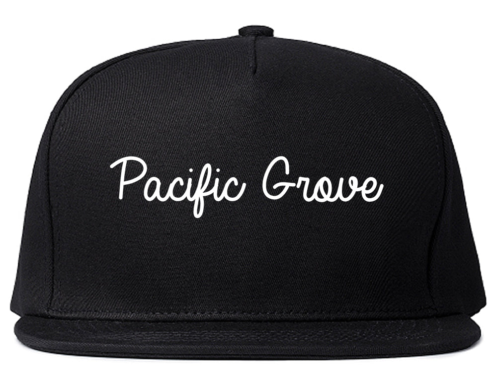 Pacific Grove California CA Script Mens Snapback Hat Black