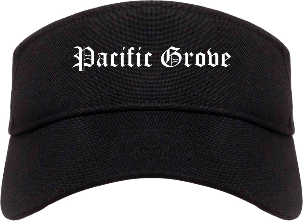 Pacific Grove California CA Old English Mens Visor Cap Hat Black