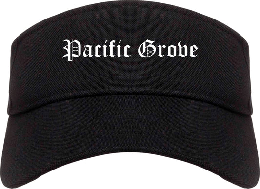 Pacific Grove California CA Old English Mens Visor Cap Hat Black