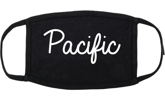 Pacific Washington WA Script Cotton Face Mask Black