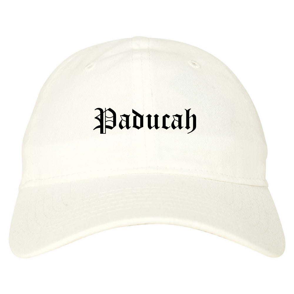Paducah Kentucky KY Old English Mens Dad Hat Baseball Cap White
