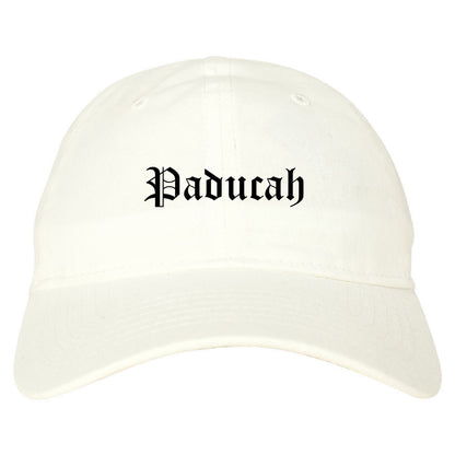 Paducah Kentucky KY Old English Mens Dad Hat Baseball Cap White