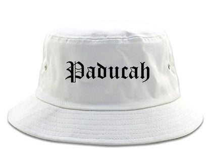 Paducah Kentucky KY Old English Mens Bucket Hat White