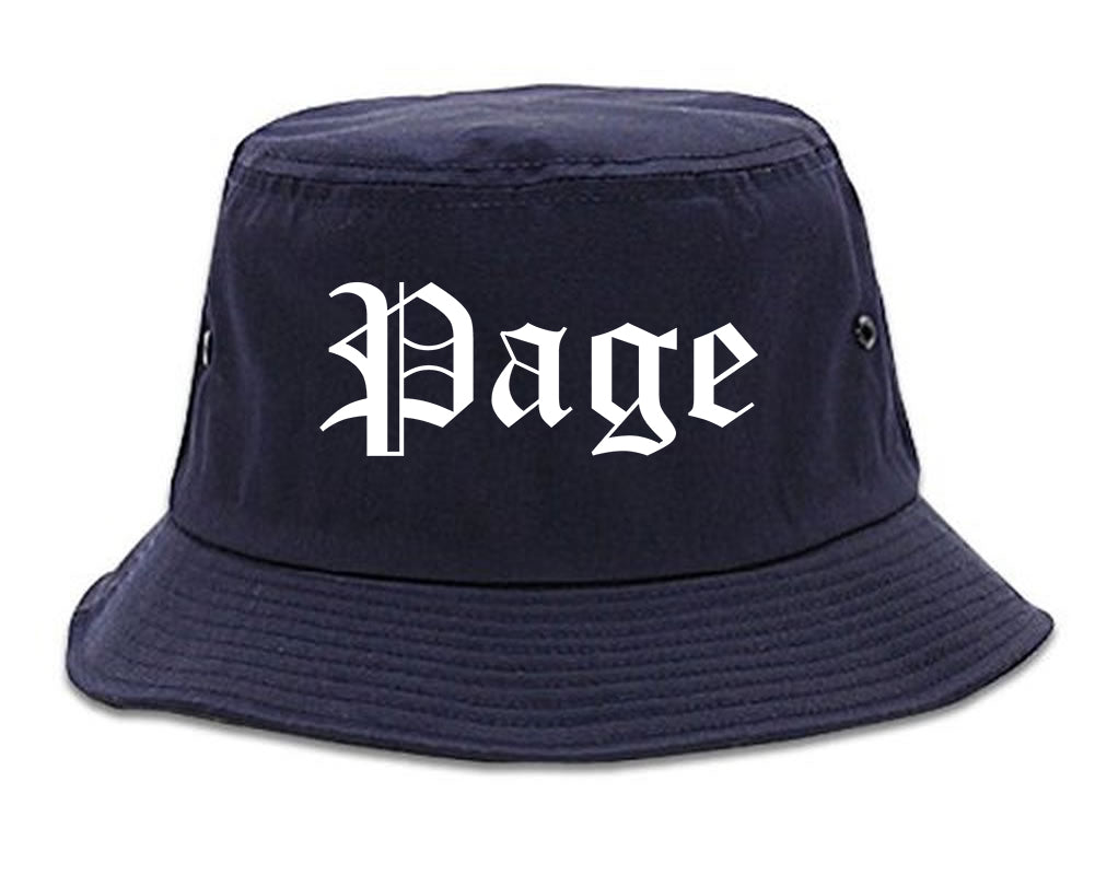 Page Arizona AZ Old English Mens Bucket Hat Navy Blue