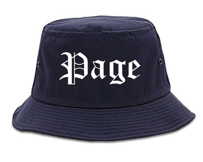 Page Arizona AZ Old English Mens Bucket Hat Navy Blue