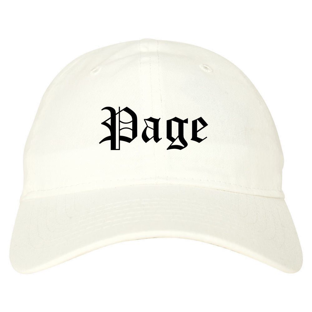 Page Arizona AZ Old English Mens Dad Hat Baseball Cap White