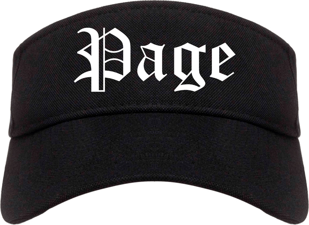 Page Arizona AZ Old English Mens Visor Cap Hat Black