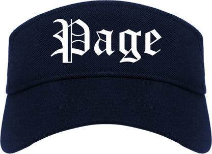 Page Arizona AZ Old English Mens Visor Cap Hat Navy Blue