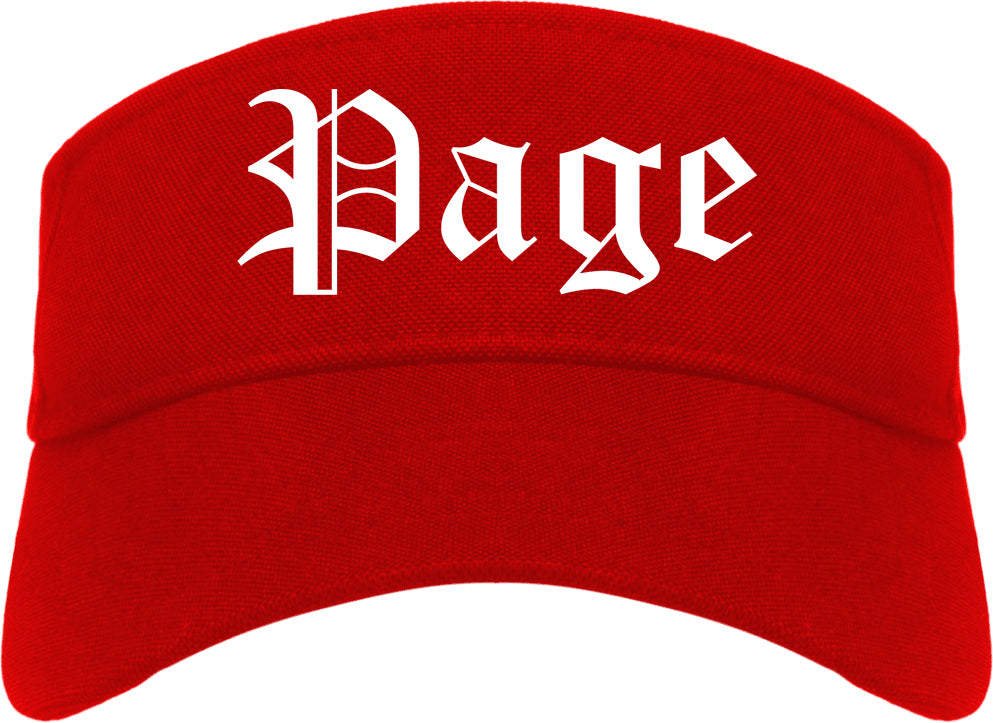 Page Arizona AZ Old English Mens Visor Cap Hat Red