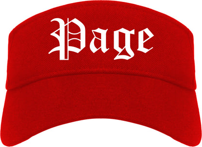 Page Arizona AZ Old English Mens Visor Cap Hat Red