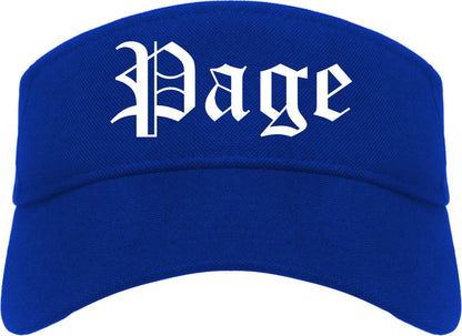 Page Arizona AZ Old English Mens Visor Cap Hat Royal Blue