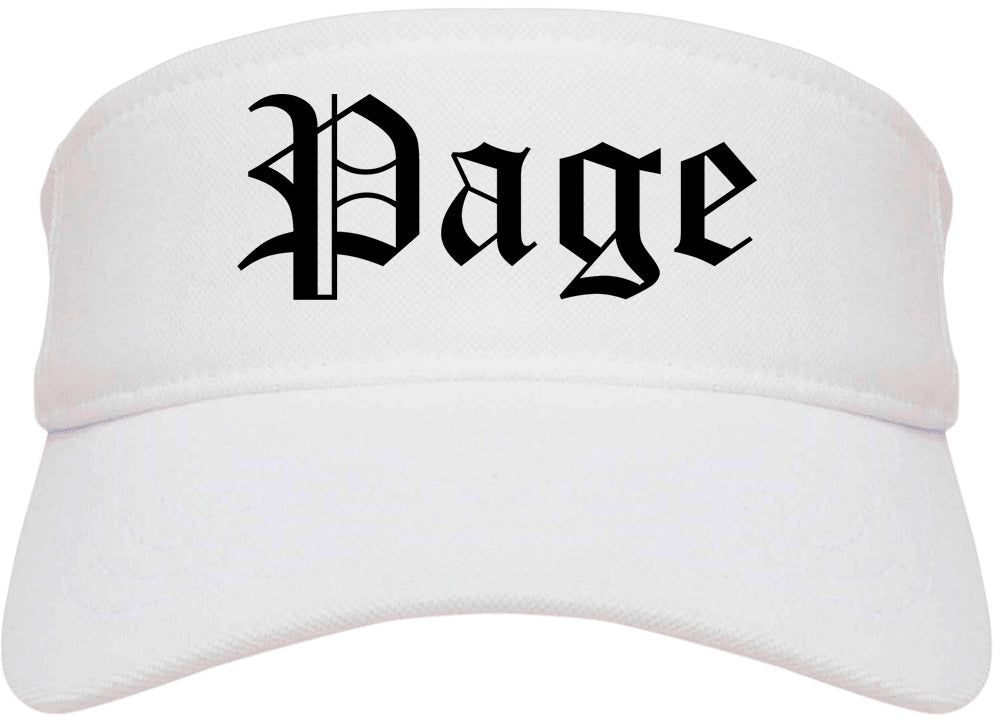 Page Arizona AZ Old English Mens Visor Cap Hat White