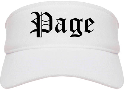 Page Arizona AZ Old English Mens Visor Cap Hat White