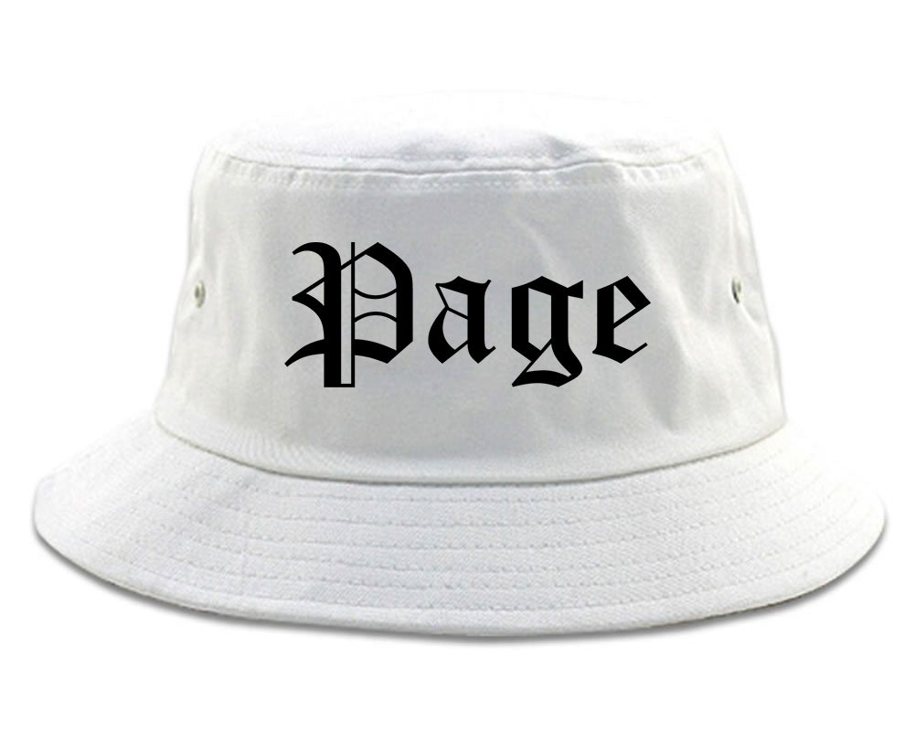 Page Arizona AZ Old English Mens Bucket Hat White