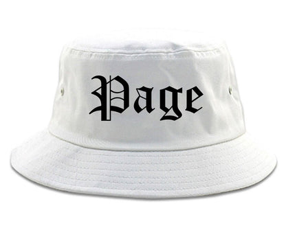 Page Arizona AZ Old English Mens Bucket Hat White