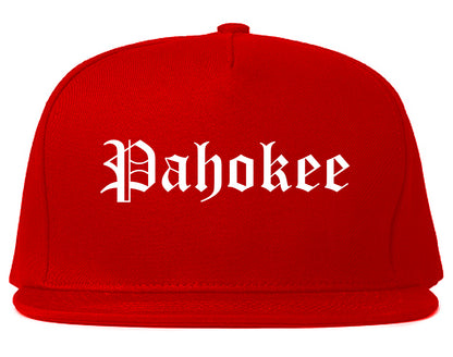 Pahokee Florida FL Old English Mens Snapback Hat Red