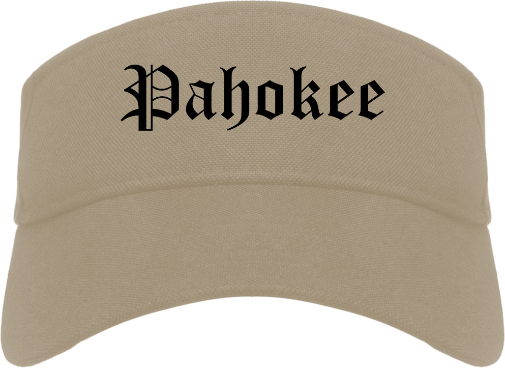 Pahokee Florida FL Old English Mens Visor Cap Hat Khaki