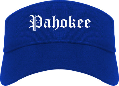 Pahokee Florida FL Old English Mens Visor Cap Hat Royal Blue