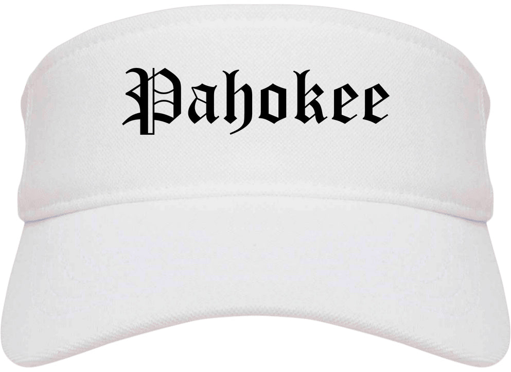 Pahokee Florida FL Old English Mens Visor Cap Hat White
