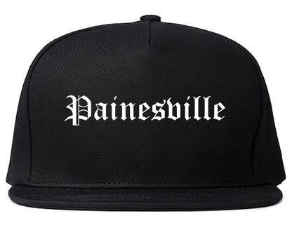 Painesville Ohio OH Old English Mens Snapback Hat Black