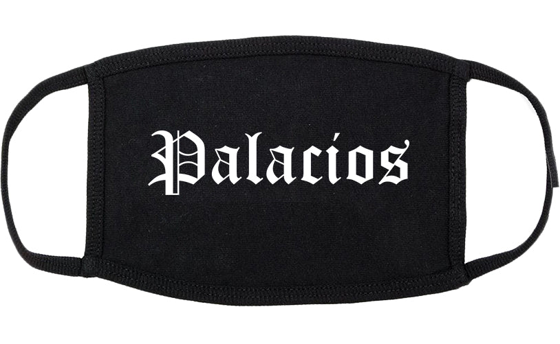 Palacios Texas TX Old English Cotton Face Mask Black