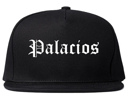Palacios Texas TX Old English Mens Snapback Hat Black