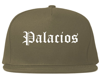 Palacios Texas TX Old English Mens Snapback Hat Grey