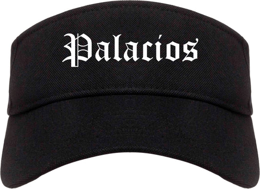 Palacios Texas TX Old English Mens Visor Cap Hat Black