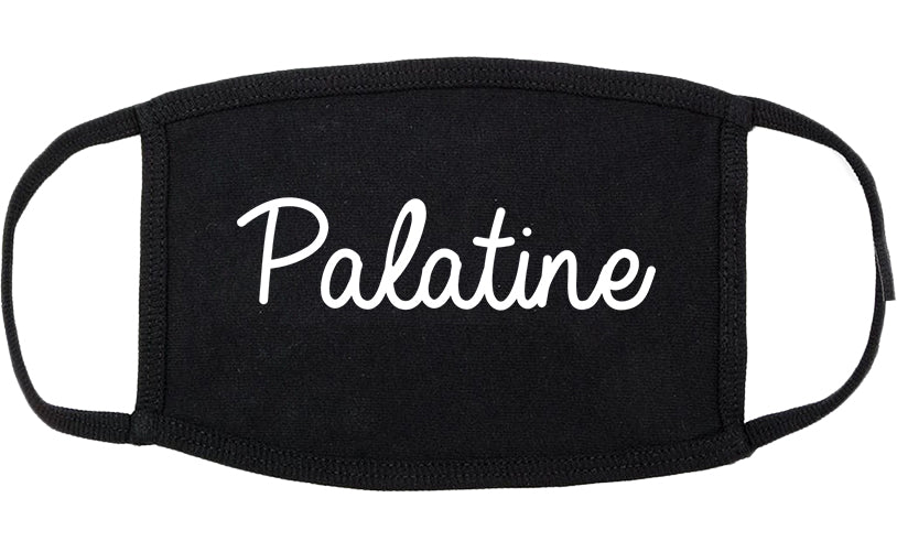 Palatine Illinois IL Script Cotton Face Mask Black