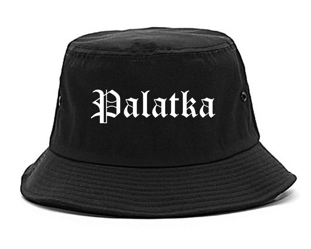 Palatka Florida FL Old English Mens Bucket Hat Black