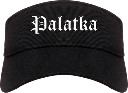 Palatka Florida FL Old English Mens Visor Cap Hat Black