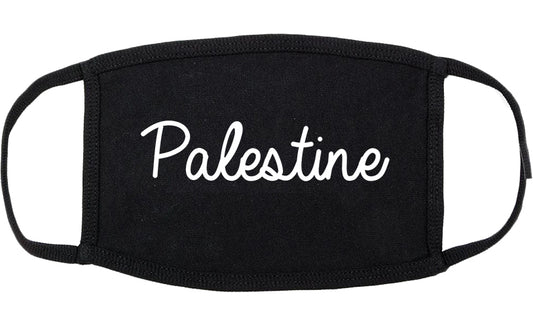 Palestine Texas TX Script Cotton Face Mask Black