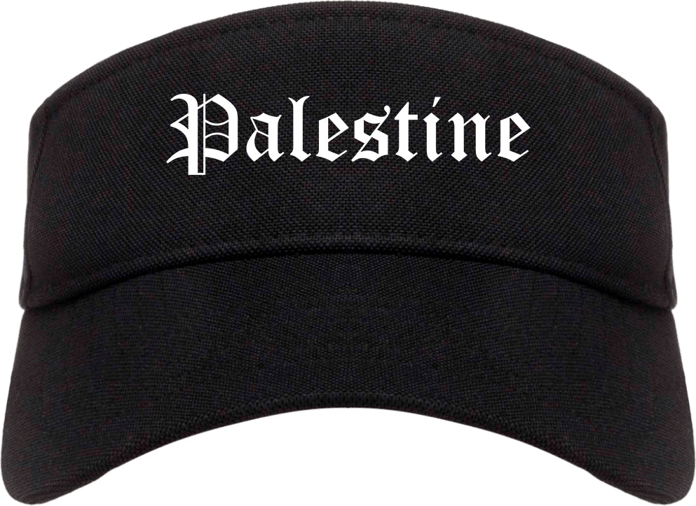 Palestine Texas TX Old English Mens Visor Cap Hat Black