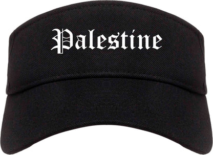 Palestine Texas TX Old English Mens Visor Cap Hat Black