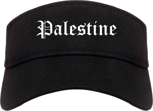 Palestine Texas TX Old English Mens Visor Cap Hat Black