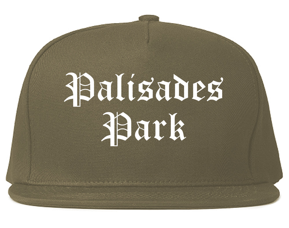 Palisades Park New Jersey NJ Old English Mens Snapback Hat Grey