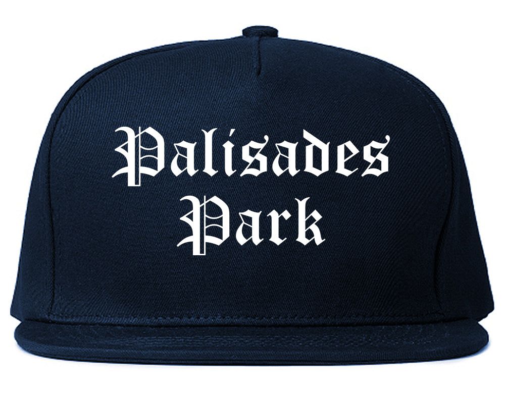 Palisades Park New Jersey NJ Old English Mens Snapback Hat Navy Blue