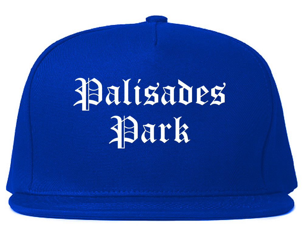Palisades Park New Jersey NJ Old English Mens Snapback Hat Royal Blue